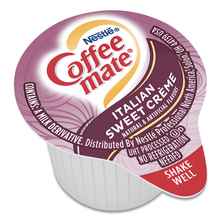 Coffee mate® Liquid Coffee Creamer, Italian Sweet Creme, 0.38 oz Mini Cups, 50/Box (NES84652)