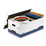 Bankers Box® STOR/FILE Medium-Duty Storage Boxes, Legal Files, 15.88" x 25.38" x 10.25", White/Blue, 4/Carton (FEL0070205) Carton of 4 Boxes