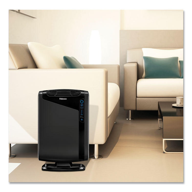 Fellowes® HEPA and Carbon Filtration Air Purifiers, 300 to 600 sq ft Room Capacity, Black (FEL9286201) Each