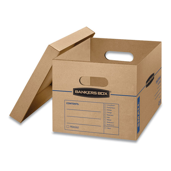 Bankers Box® SmoothMove Classic Moving/Storage Boxes, Half Slotted Container (HSC), Small, 12" x 15" x 10", Brown/Blue, 15/Carton (FEL7714209) Case of 15