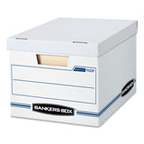 Bankers Box® STOR/FILE Basic-Duty Storage Boxes, Letter/Legal Files, 12.5" x 16.25" x 10.5", White/Blue, 4/Carton (FEL0070308) Carton of 4 Boxes