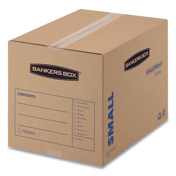 Bankers Box® SmoothMove Basic Moving Boxes, Regular Slotted Container (RSC), Small, 12" x 16" x 12", Brown/Blue, 25/Bundle (FEL7713801) Bundle of 20