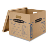 Bankers Box® SmoothMove Classic Moving/Storage Boxes, Half Slotted Container (HSC), Medium, 15" x 18" x 14", Brown/Blue, 8/Carton (FEL7717201) Case of 8