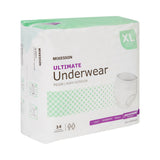 McKesson Unisex Adult Absorbent Underwear Pull On with Tear Away Seams X-Large Disposable Heavy Absorbency (1123837_CS) 56/CS