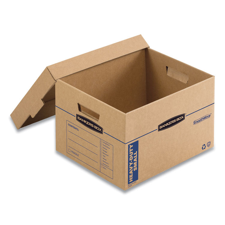 Bankers Box® SmoothMove Maximum Strength Moving Boxes, Half Slotted Container (HSC), Small, 15" x 15" x 12", Brown/Blue, 8/Pack (FEL7710201) Case of 8