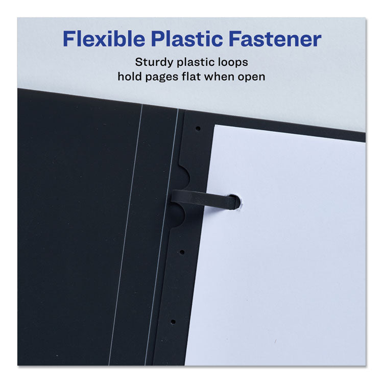 Avery® Lay Flat View Report Cover, Flexible Fastener, 0.5" Capacity, 8.5 x 11, Clear/Gray (AVE47781)