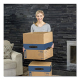 Bankers Box® SmoothMove Prime Moving/Storage Boxes, Hinged Lid, Regular Slotted Container, Small, 12" x 16" x 12", Brown/Blue, 10/Carton (FEL0062701) Case of 10
