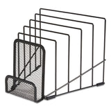 TRU RED™ Metal Incline Sorter with Wire Mesh Mobile Device Holder, 6 Sections, 7.48 x 8.77 x 7.55, Matte Black (TUD24402460) Each