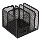 TRU RED™ Five Compartment Wire Mesh Accessory Holder, 5.9 x 6.29 x 5.11, Black (TUD24402461)