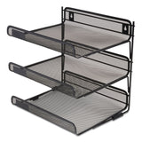 TRU RED™ Side-Load Open Design Wire Mesh Horizontal Document Organizer, 3 Sections, Letter-Size, 13.78 x 11.22 x 13.38, Matte Black (TUD24402462) Each