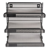 TRU RED™ Side-Load Open Design Wire Mesh Horizontal Document Organizer, 3 Sections, Letter-Size, 13.78 x 11.22 x 13.38, Matte Black (TUD24402462) Each