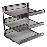 TRU RED™ Side-Load Open Design Wire Mesh Horizontal Document Organizer, 3 Sections, Letter-Size, 13.78 x 11.22 x 13.38, Matte Black (TUD24402462) Each