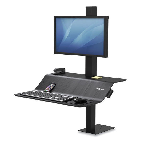 Fellowes Lotus VE Sit-Stand Workstation, 29" x 28.5" x 27.5" to 42.5", Black (FEL8080101)