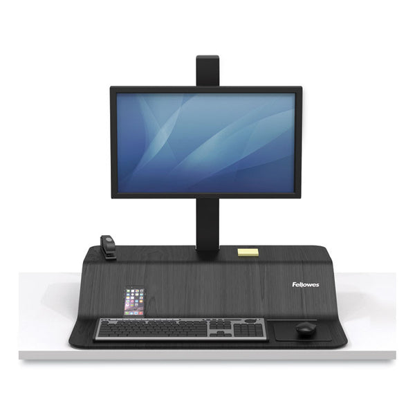 Fellowes Lotus VE Sit-Stand Workstation, 29" x 28.5" x 27.5" to 42.5", Black (FEL8080101)