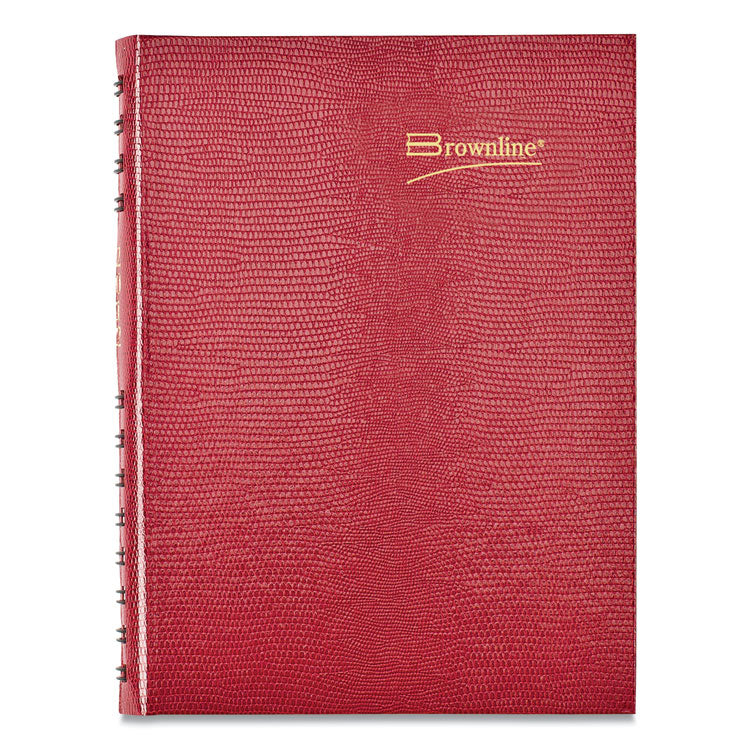 Brownline® CoilPro Ruled Daily Planner, 8.25 x 5.75, Red Cover, 12-Month (Jan to Dec): 2024 (REDCB389CRED)