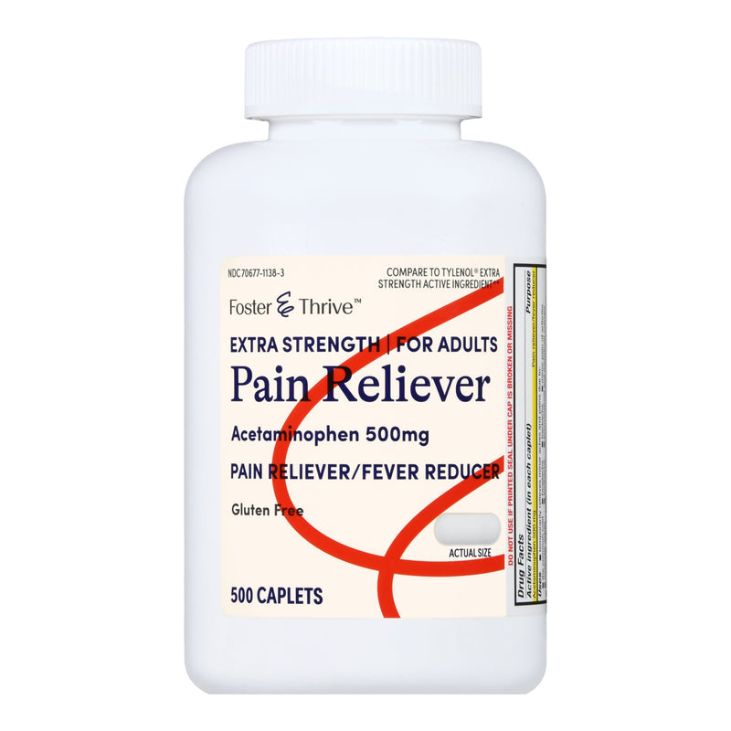 Foster & Thrive™ Pain Relief 500 mg Strength Acetaminophen Caplet 500 per Bottle (1238957_BT) 1/BT