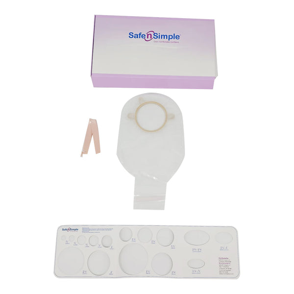 Safe n Simple™ Ostomy Pouch Two-Piece System 12 Inch Length Without Barrier Drainable (1242511_BX) 10/BX