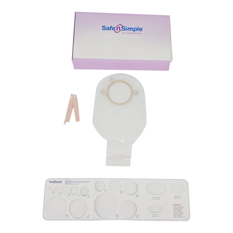 Safe n Simple™ Ostomy Pouch Two-Piece System 12 Inch Length Without Barrier Drainable (1242511_BX) 10/BX