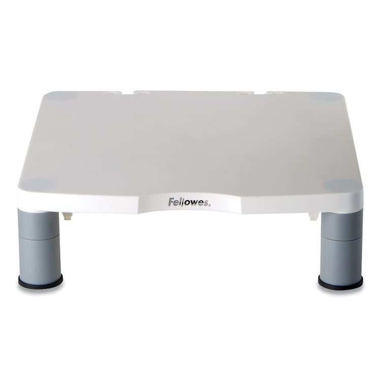 Fellowes® Standard Monitor Riser, For 21" Monitors, 13.38" x 13.63" x 2" to 4", Platinum/Graphite, Supports 60 lbs (FEL91712) Each