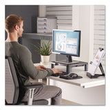 Fellowes® Standard Monitor Riser, 13.38" x 13.63" x 2" to 4", Graphite, Supports 60 lbs (FEL9169301)