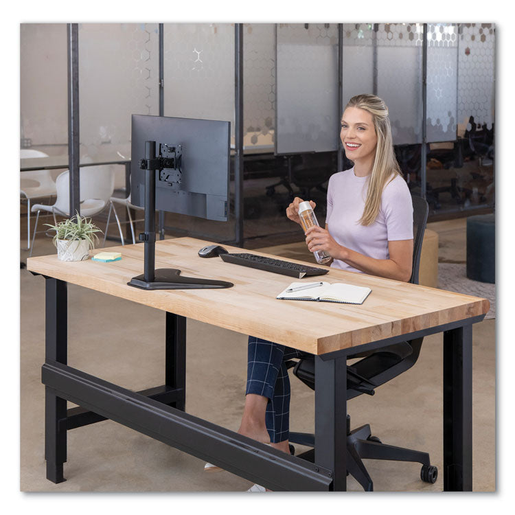 Fellowes® Professional Series Single Freestanding Monitor Arm, For 32" Monitors, 11" x 15.4" x 18.3", Black, Supports 17 lb (FEL8049601)