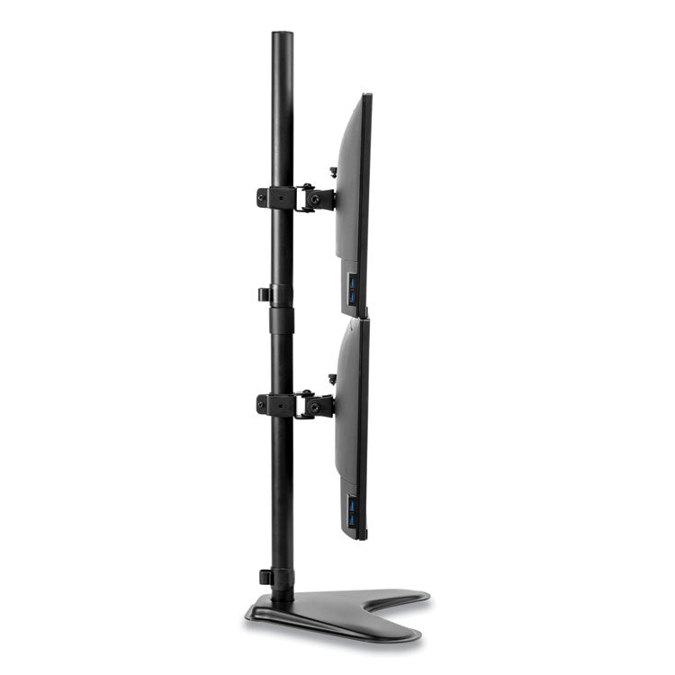 Fellowes® Professional Series Freestanding Dual Stacking Monitor Arm, For 32" Monitors, 15.3" x 35.5" x 11", Black, Supports 17 lb (FEL8044001) Each