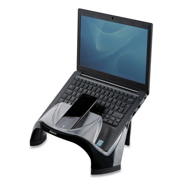 Fellowes® Smart Suites Laptop Riser with USB, 13.13" x 10.63" x 7.5", Black/Clear (FEL8020201)