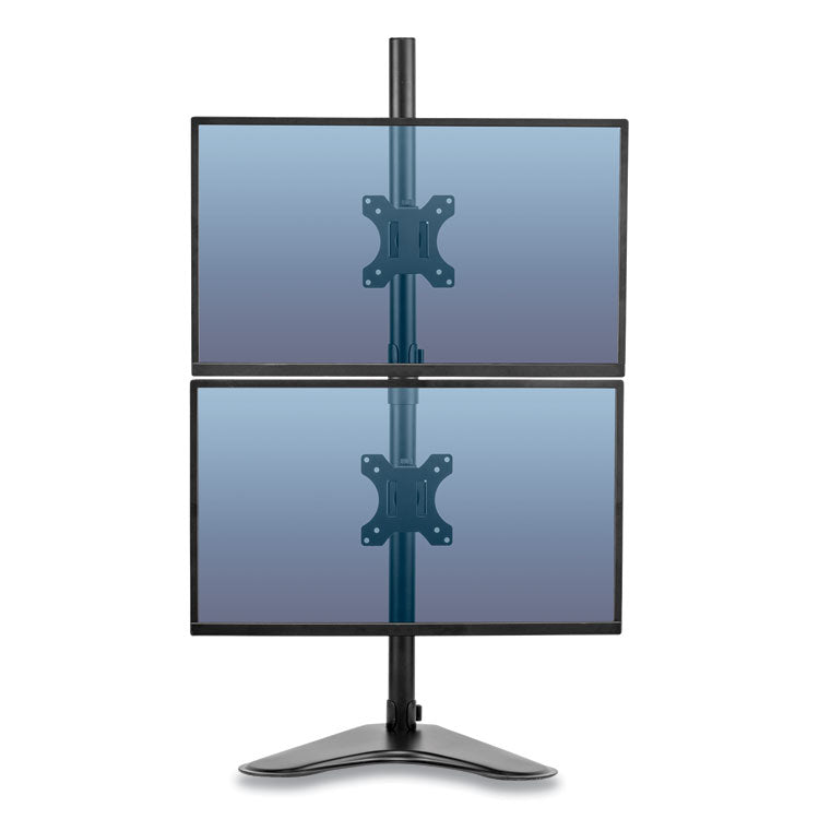 Fellowes® Professional Series Freestanding Dual Stacking Monitor Arm, For 32" Monitors, 15.3" x 35.5" x 11", Black, Supports 17 lb (FEL8044001) Each
