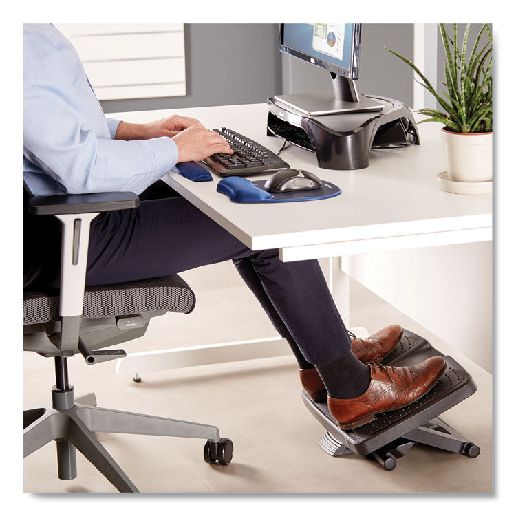 Fellowes® Ultimate Foot Support, HPS, 17.75w x 13.25d x 4 to 6.5h, Black/Gray (FEL8067001)