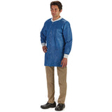 LabMates® Lab Jacket Blue Large Hip Length SMS Disposable (1149956_CS) 50/CS
