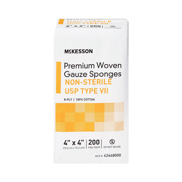 McKesson Gauze Sponge 4 X 4 Inch 8-Ply NonSterile 200 per Pack (1043631_CS) 4000/CS