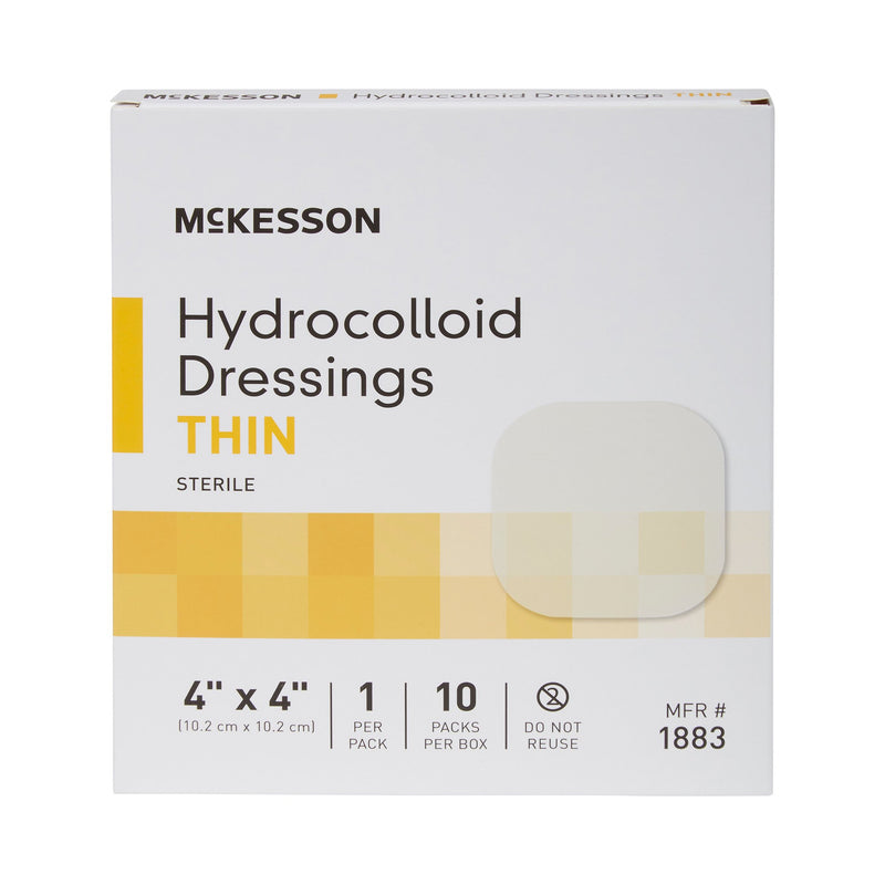 McKesson Thin Hydrocolloid Dressing Film Backing 4 X 4 Inch Square Hydrocolloid / Film (882982_CS) 200/CS