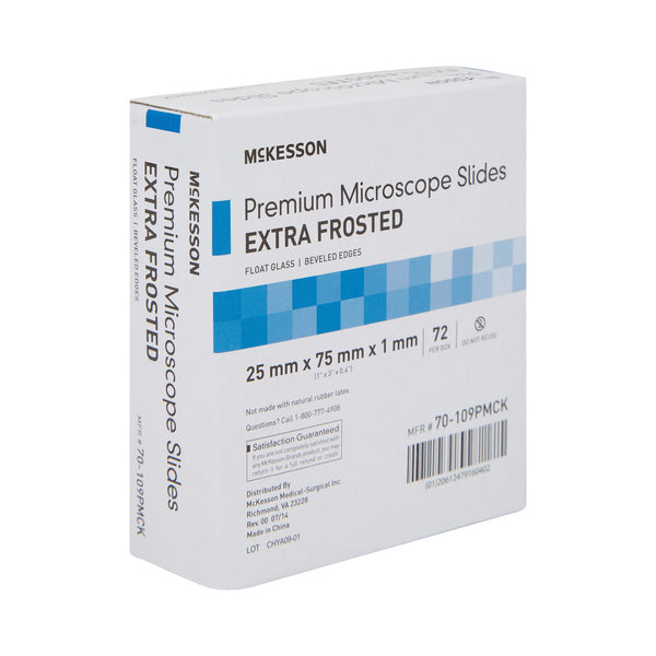 McKesson Microscope Slide 25 X 75 X 1 mm Extra-Frosted End (938363_BX) 72/BX