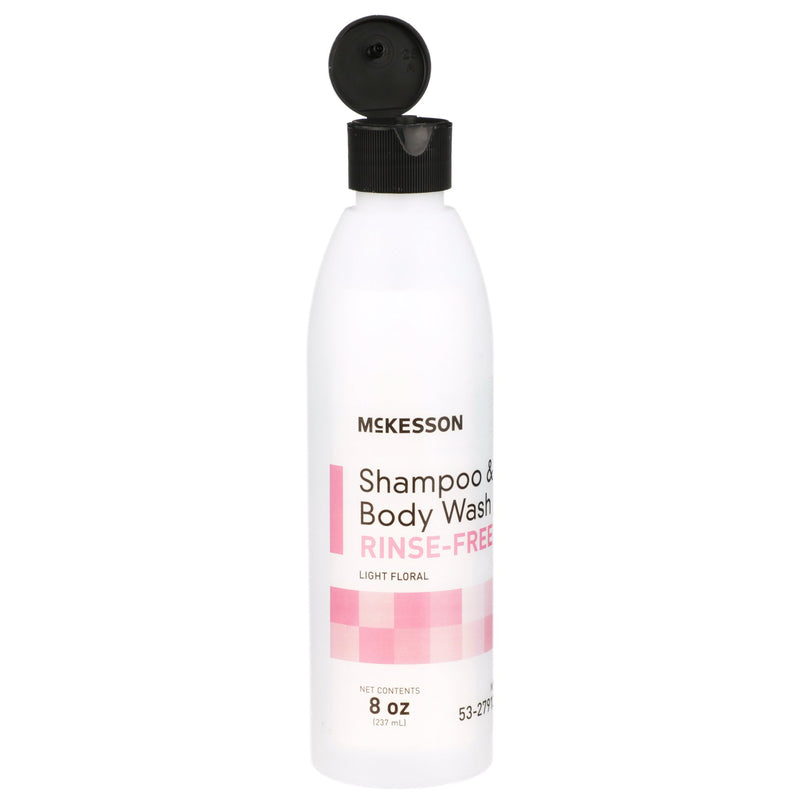 McKesson Rinse-Free Shampoo and Body Wash 8 oz. Flip Top Bottle Light Floral Scent (877023_CS) 48/CS