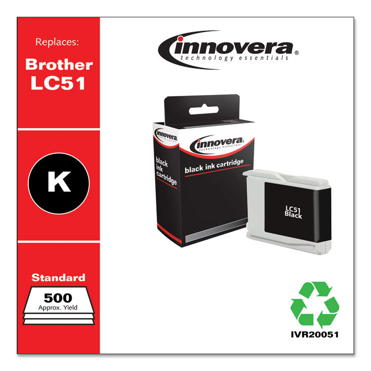 Innovera® Remanufactured Black Ink, Replacement for LC51BK, 500 Page-Yield (IVR20051) Each