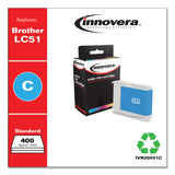 Innovera Remanufactured Cyan Ink, Replacement For Brother LC51C, 400 Page Yield (IVR20051C) Each