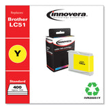 Innovera® Remanufactured Yellow Ink, Replacement for LC51Y, 400 Page-Yield (IVR20051Y) Each