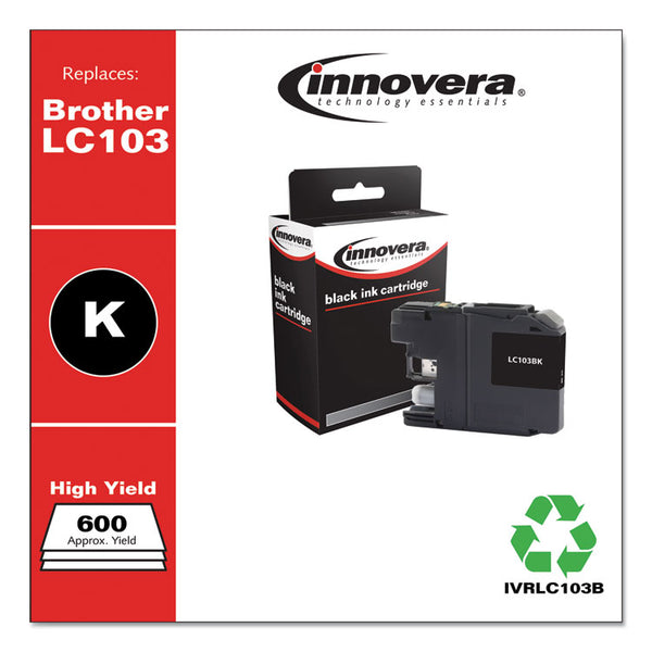 Innovera® Remanufactured Black High-Yield Ink, Replacement for LC103BK, 600 Page-Yield (IVRLC103B) Each