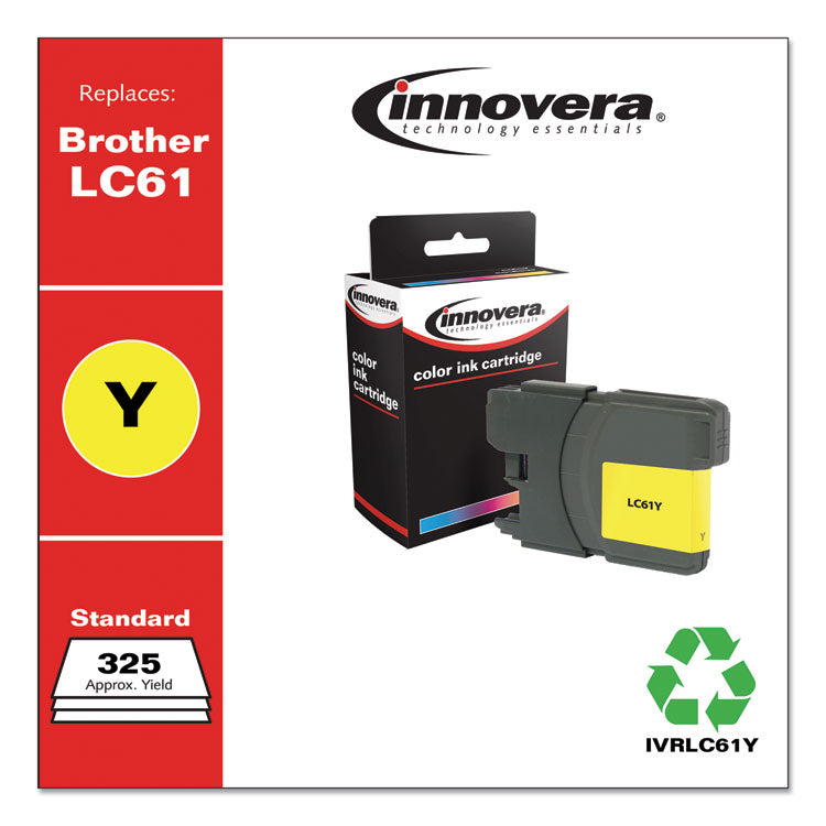 Innovera® Remanufactured Yellow Ink, Replacement for LC61Y, 750 Page-Yield (IVRLC61Y) Each