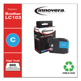 Innovera® Remanufactured Cyan High-Yield Ink, Replacement for LC103C, 600 Page-Yield, Ships in 1-3 Business Days (IVRLC103C) Each