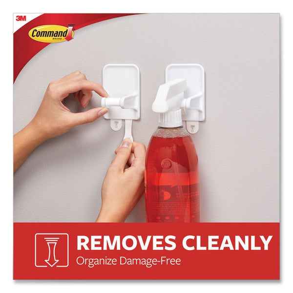 Command™ Spray Bottle Holder, 2.34w x 1.69d x 3.34h, White, 2 Hangers/4 Strips/Pack (MMM170092ES)