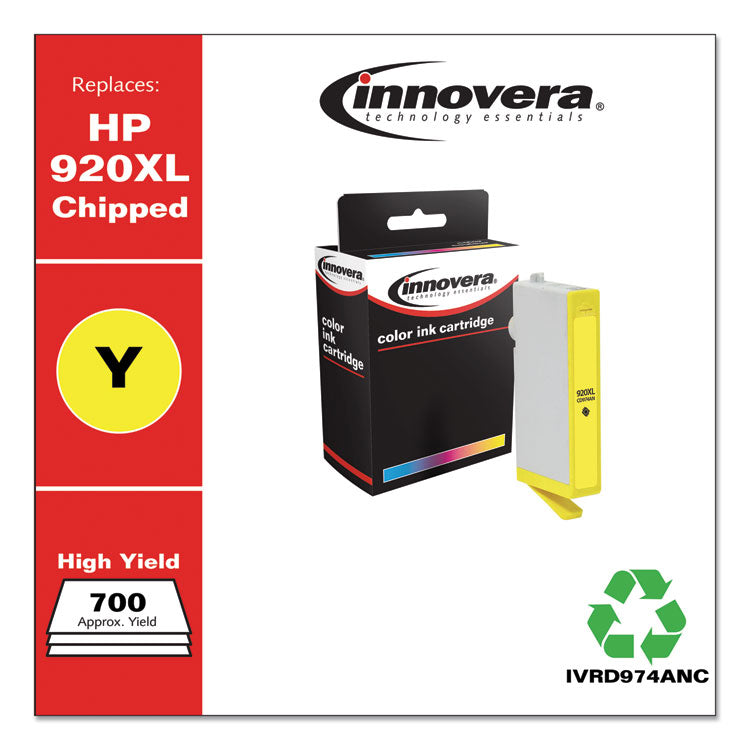 Innovera® Remanufactured Yellow High-Yield Ink, Replacement for 920XL (CD974AN), 700 Page-Yield (IVRD974ANC) Each