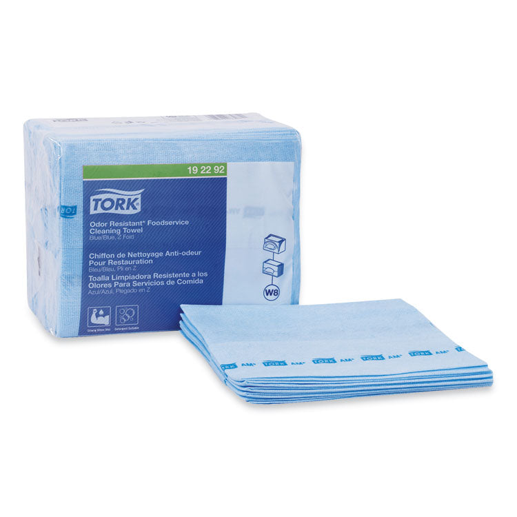 Tork® Small Pack Foodservice Cloth, 1-Ply, 11.75 x 14.75, Unscented, Blue with Blue Stripe, 50/Poly Pack, 4 Packs/Carton (TRK192292) Case of 4