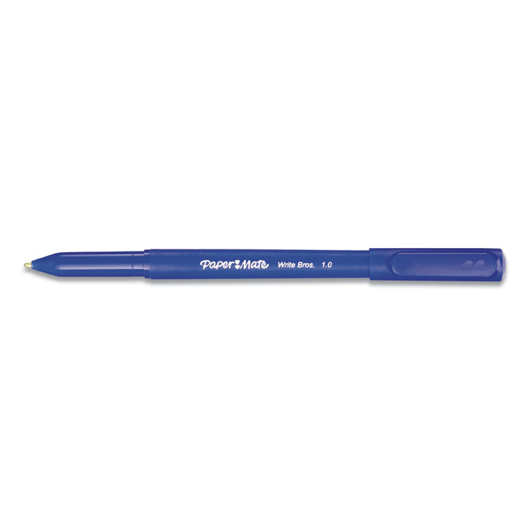 Paper Mate® Write Bros. Ballpoint Pen, Stick, Medium 1 mm, Blue Ink, Blue Barrel, Dozen (PAP3311131C)