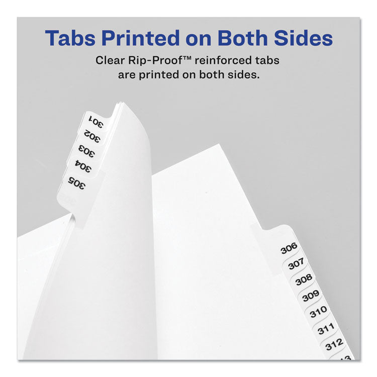 Avery® Preprinted Legal Exhibit Side Tab Index Dividers, Avery Style, 10-Tab, 1, 11 x 8.5, White, 25/Pack (AVE11911)