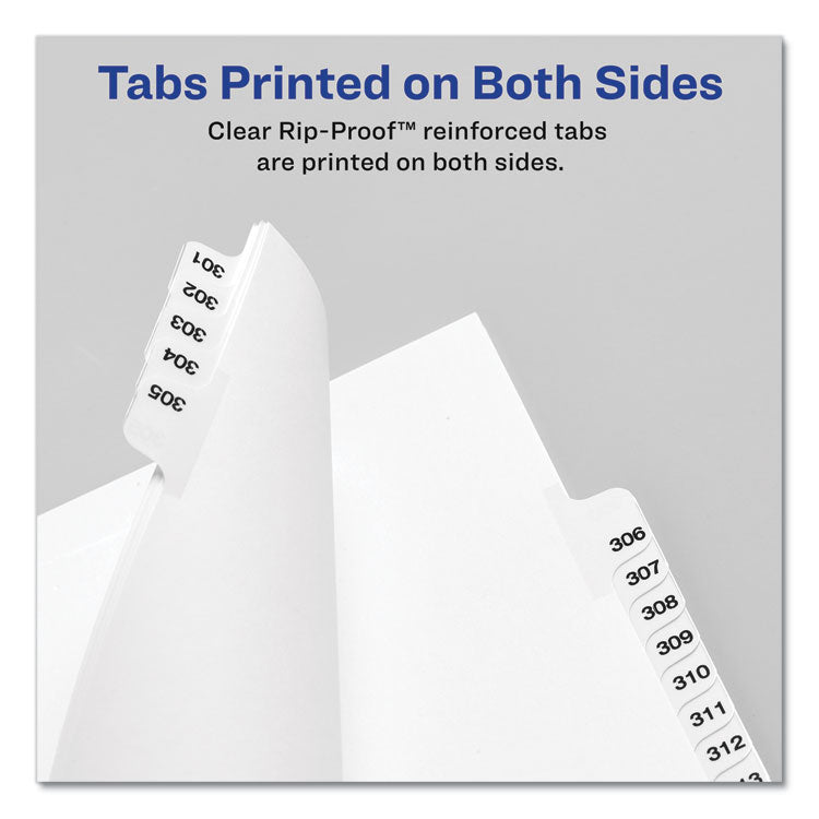 Avery® Preprinted Legal Exhibit Side Tab Index Dividers, Avery Style, 10-Tab, 3, 11 x 8.5, White, 25/Pack (AVE11913)