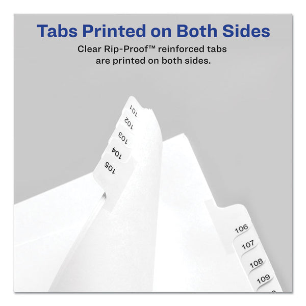 Avery® Preprinted Legal Exhibit Side Tab Index Dividers, Allstate Style, 10-Tab, 5, 11 x 8.5, White, 25/Pack (AVE82203)