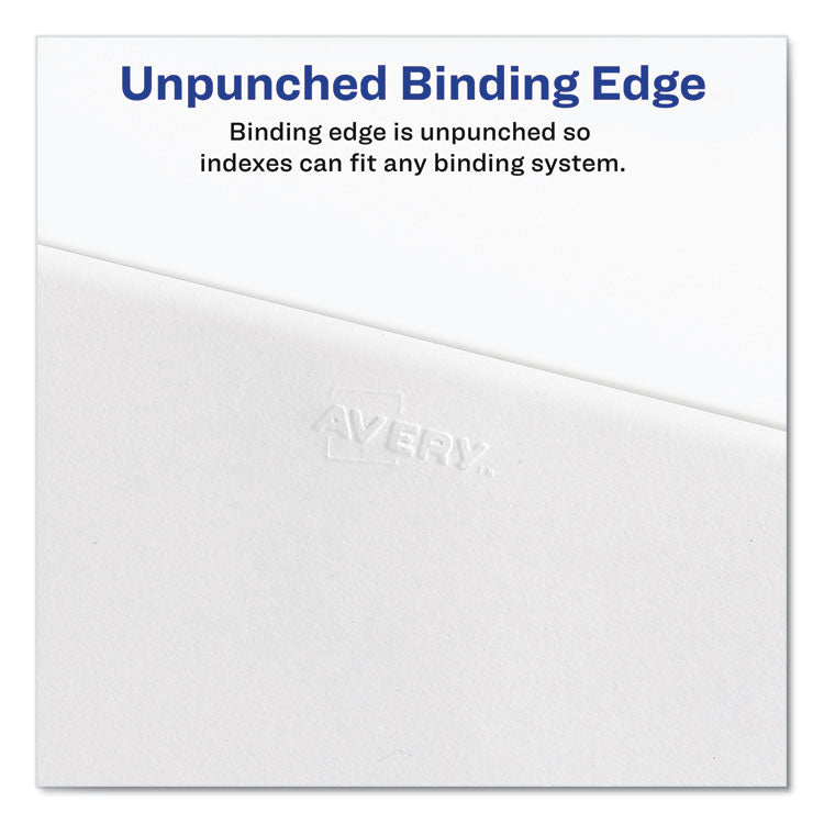 Avery&reg; Preprinted Legal Exhibit Side Tab Index Dividers, Allstate Style, 10-Tab, 24, 11 x 8.5, White, 25/Pack (AVE82222) Set of 25
