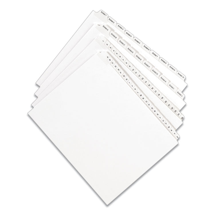 Avery® Preprinted Legal Exhibit Side Tab Index Dividers, Allstate Style, 26-Tab, A to Z, 11 x 8.5, White, 1 Set, (1700) (AVE01700)