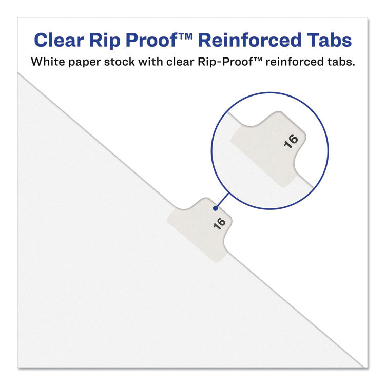 Avery® Preprinted Legal Exhibit Side Tab Index Dividers, Avery Style, 10-Tab, 6, 11 x 8.5, White, 25/Pack (AVE11916) Pack of 25